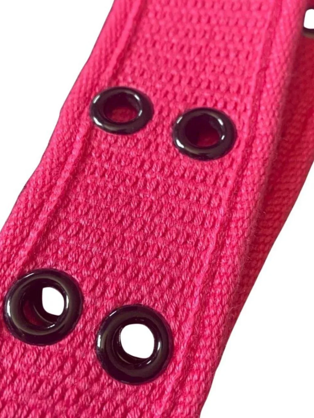 Y2K Hot Pink Double Grommet Canvas Belt